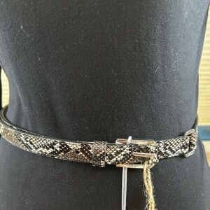 NWT Geox Leather Snakeskin Print Belt